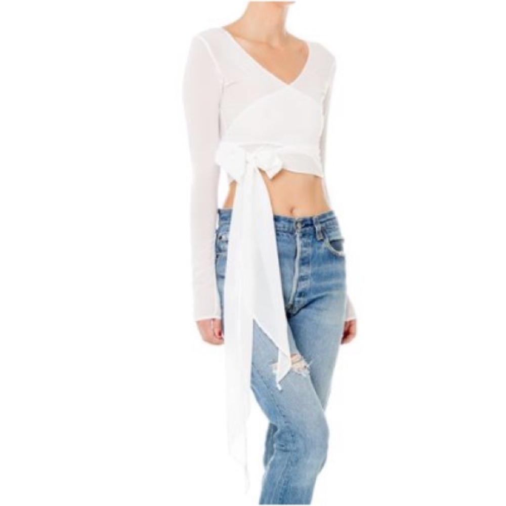 🛑SOLD🛑 AREYOUAMI Isabeli Wrap Top In White